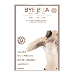 Bye Bra - Breast Lift & Silicone Nipple Covers A-C Nude 4 Pairs