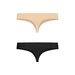 Bye Bra - Invisible Thong (Nude & Black 2-Pack) M